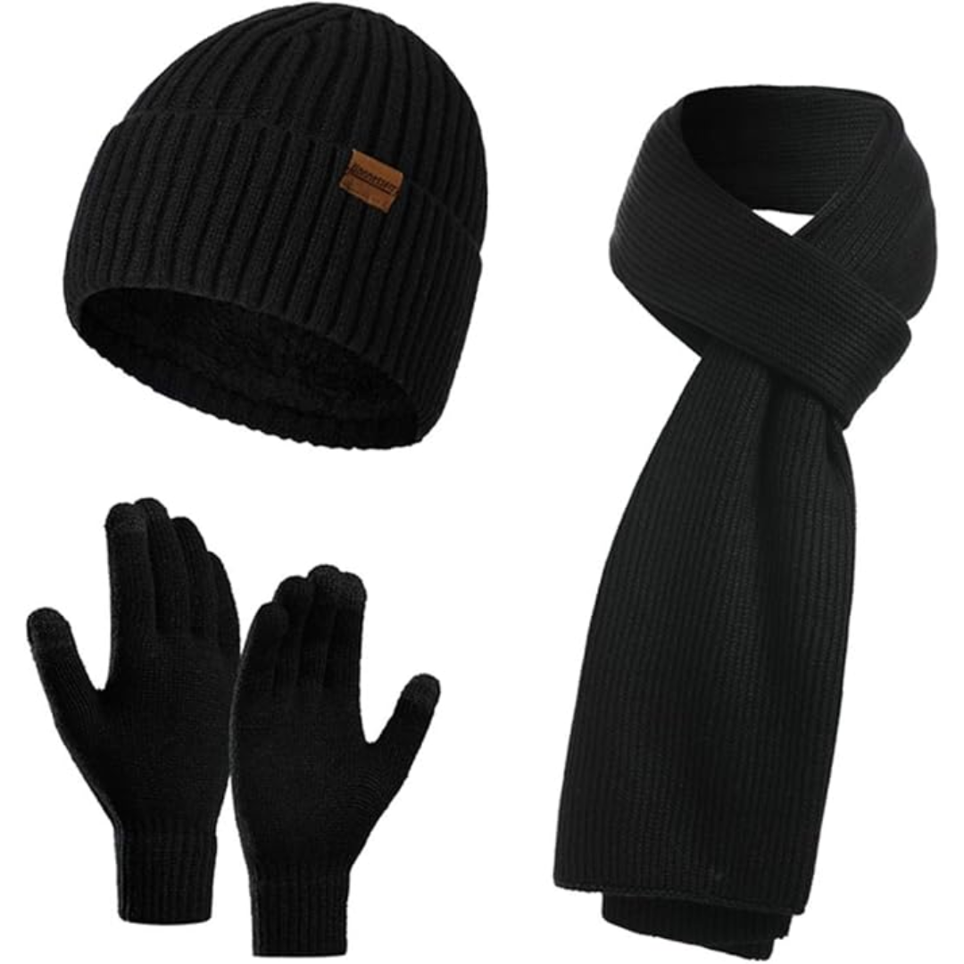 Men's Winter Beanie & Gloves Set - Victor-Dark Blue-Nora Luxe