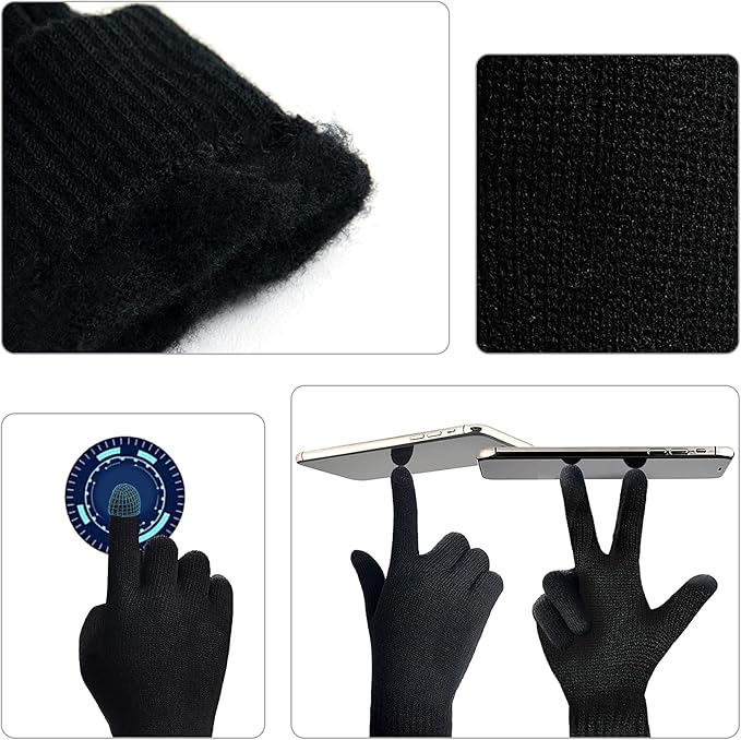 Men's Winter Beanie & Gloves Set - Victor-Dark Blue-Nora Luxe