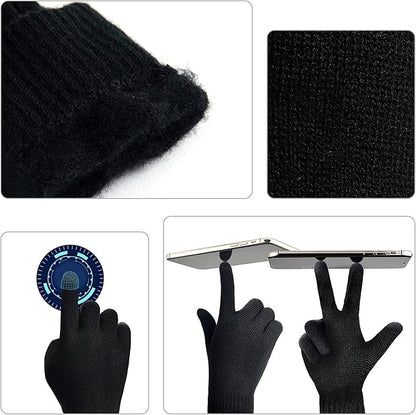 Men's Winter Beanie & Gloves Set - Victor-Dark Blue-Nora Luxe