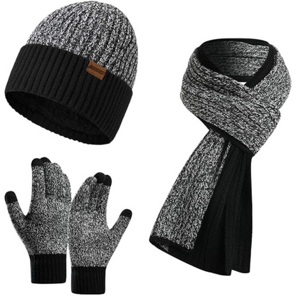 Men's Winter Beanie & Gloves Set - Victor-Dark Blue-Nora Luxe