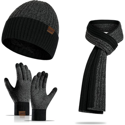 Men's Winter Beanie & Gloves Set - Victor-Dark Blue-Nora Luxe