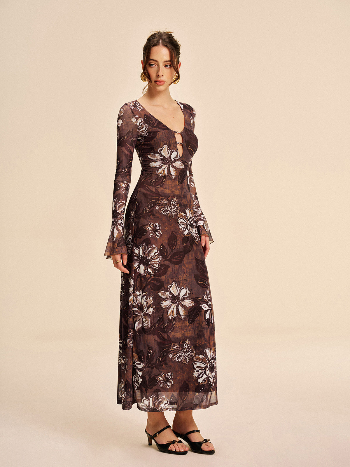 Lace Floral High Low Dress