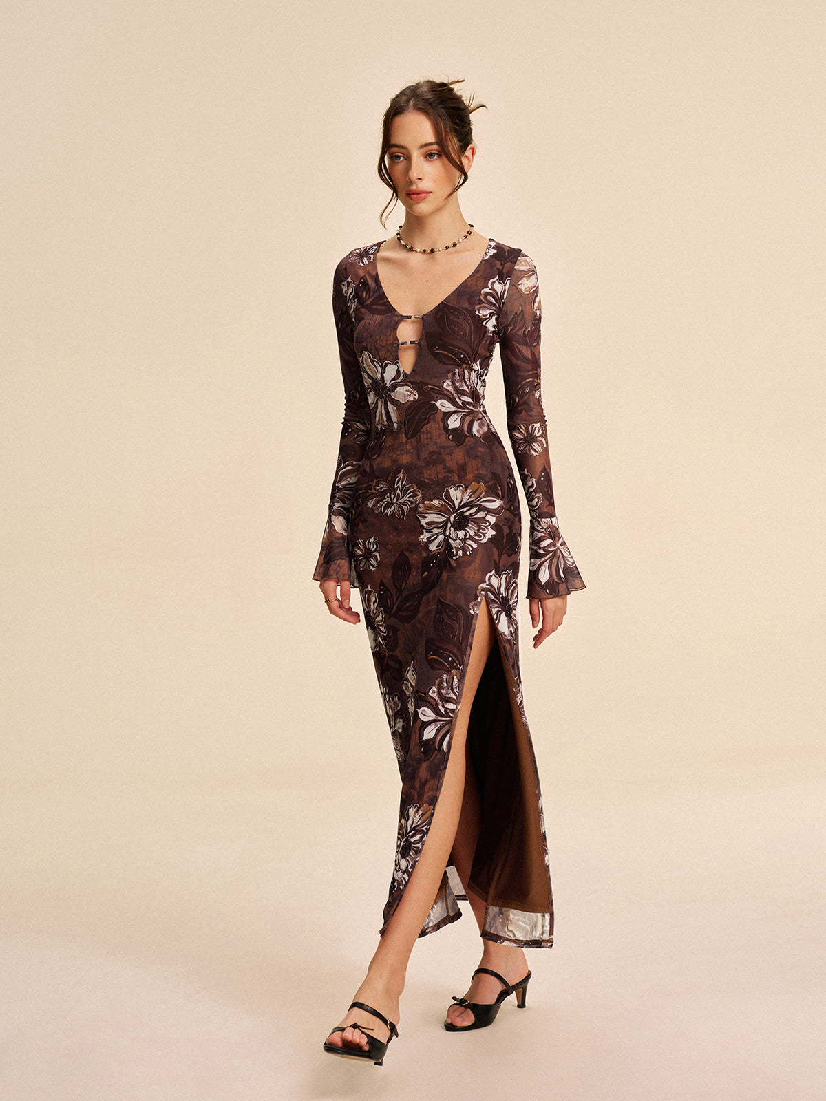 Lace Floral High Low Dress