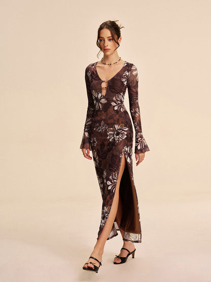 Lace Floral High Low Dress