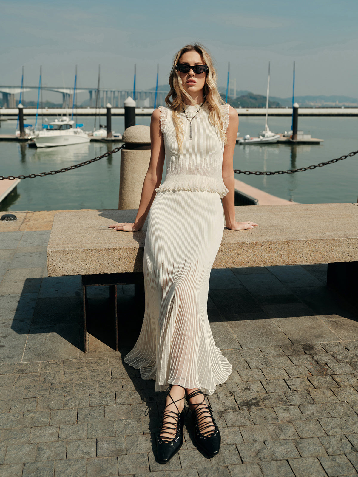 Flowy See Through Tiered Skirt - Pexav