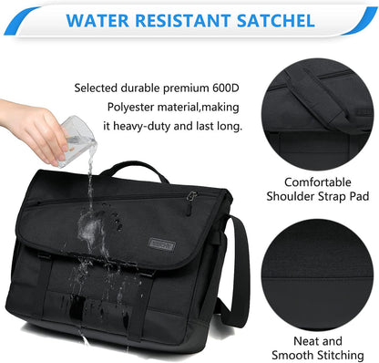 Durable Waterproof Laptop Messenger Bag with Adjustable Strap