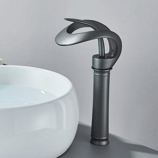Stylish Basin Faucet with Cascade Spout - Flowarc - Pexav