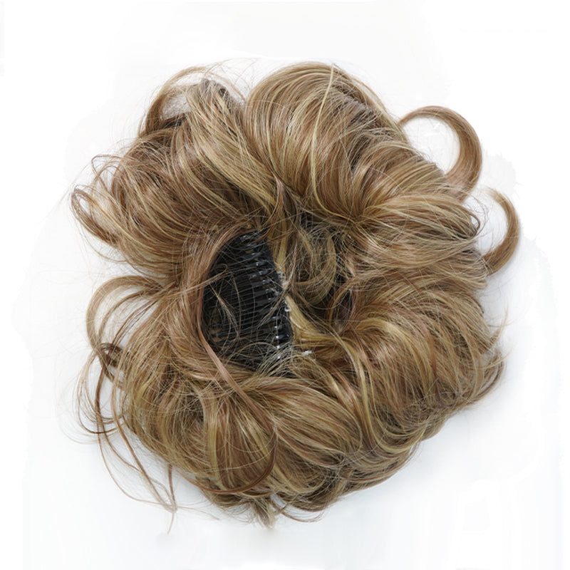 Messy Clip-in Bun with Side Clip – Elina-Black-Nora Luxe