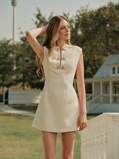 Classic Tweed Tank Summer Dress - Pexav
