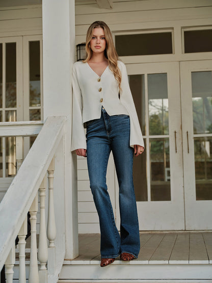 Classic Open Front Cardigan Sweater