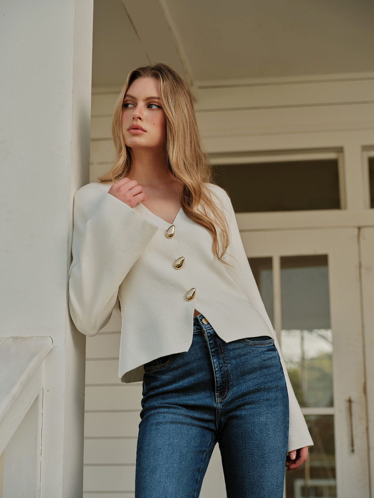 Classic Open Front Cardigan Sweater