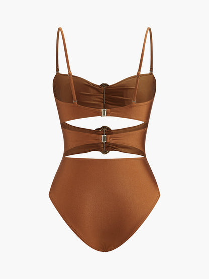 Chic Laser Cut Swimsuit Dress