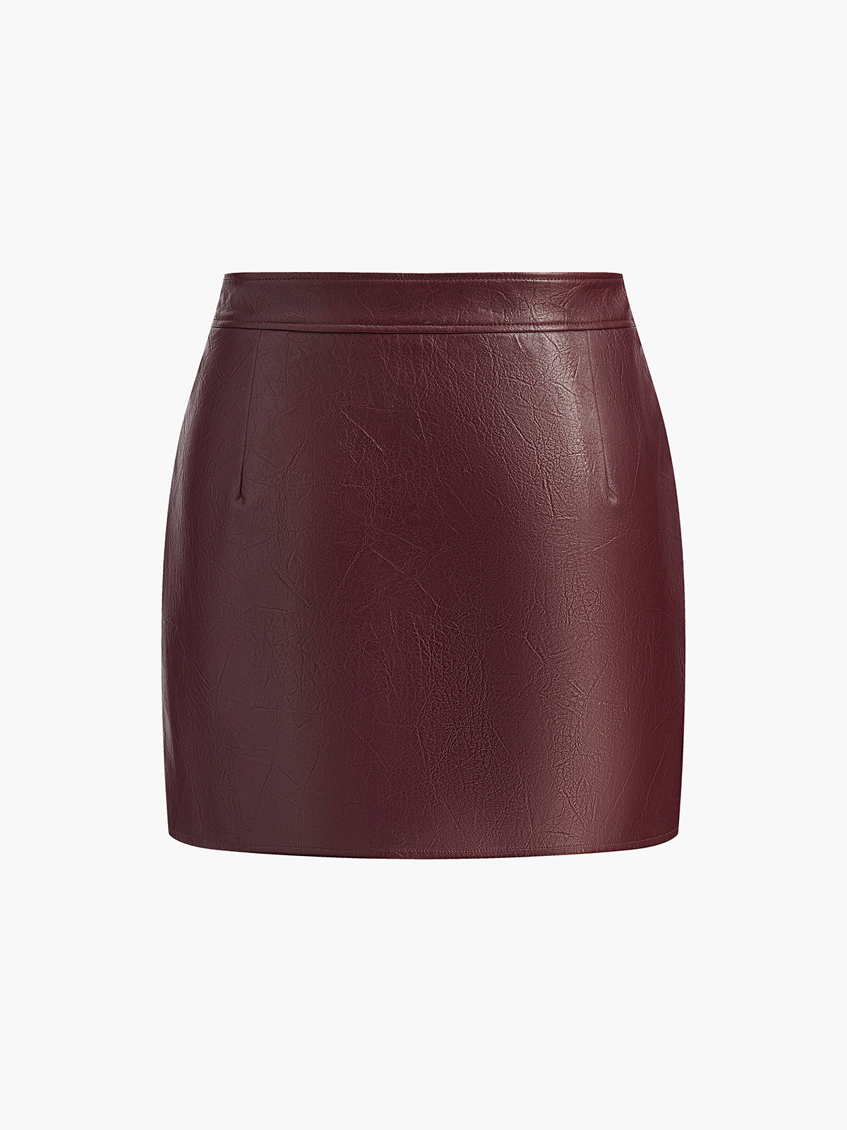 Edgy Stud Faux Leather Pencil Mini Skirt