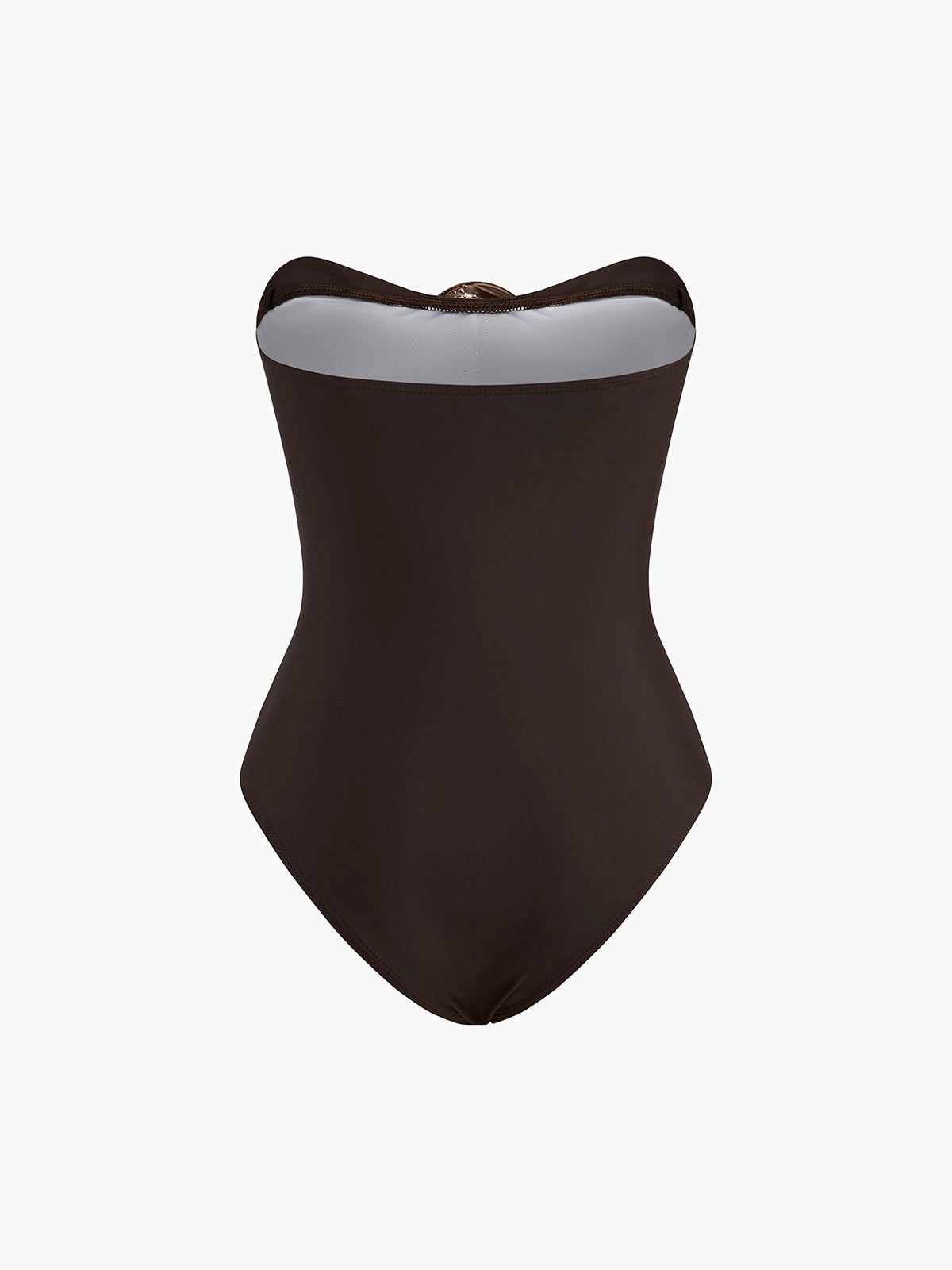Sleek Hardware Accent Halter Neck Swimsuit