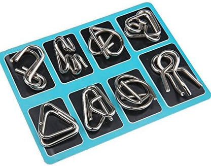 Metal Puzzle Rings Set - BrainTwist-Blue-Nora Luxe