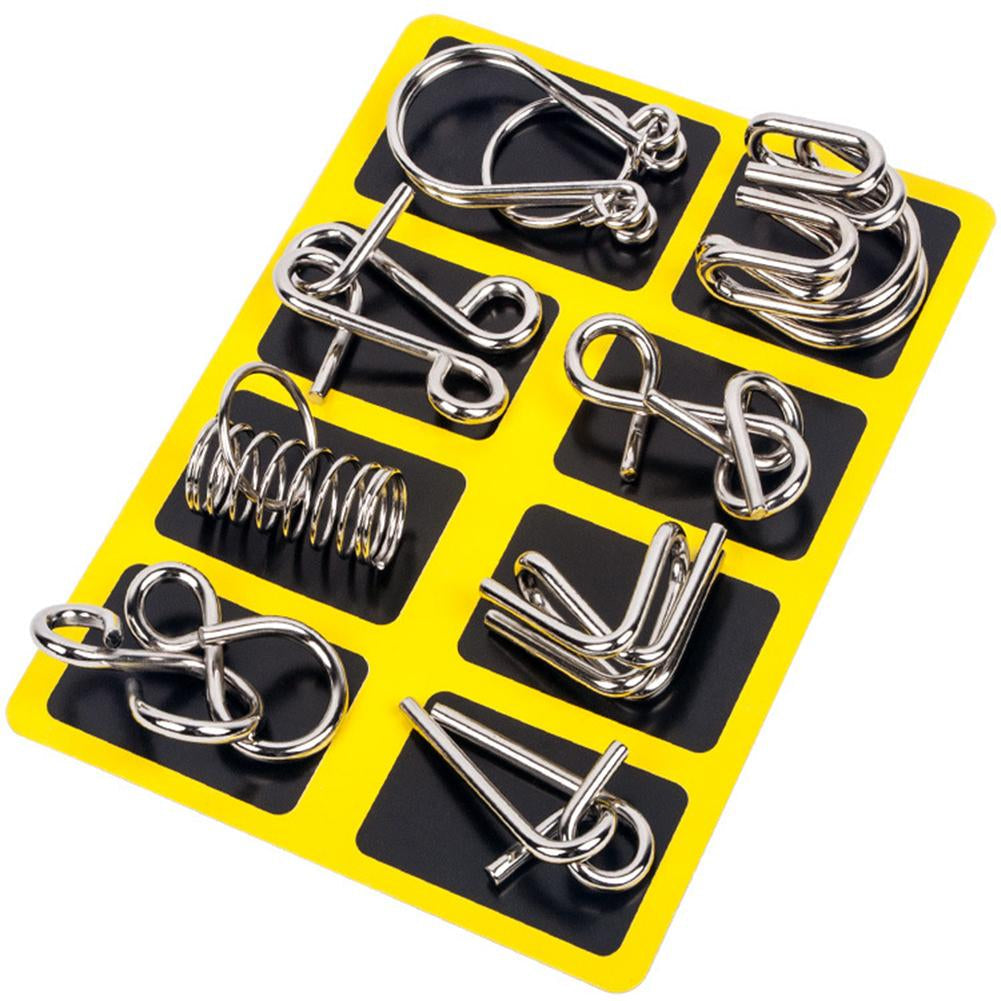 Metal Puzzle Rings Set - BrainTwist-Yellow-Nora Luxe