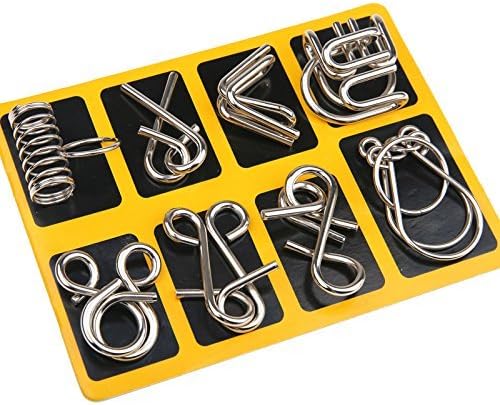 Metal Puzzle Rings Set - BrainTwist-Yellow-Nora Luxe