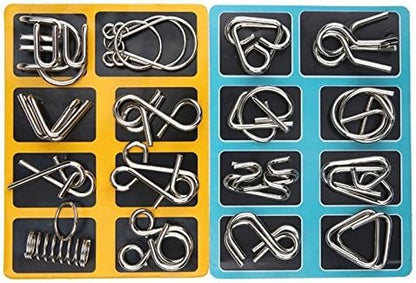 Metal Puzzle Rings Set - BrainTwist-Yellow-Nora Luxe