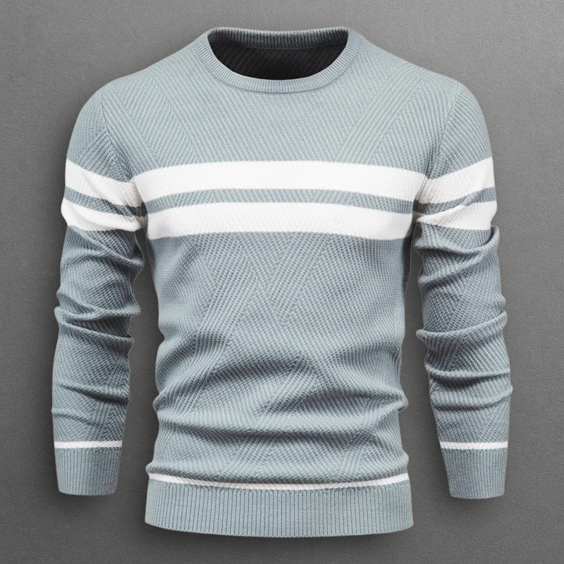 Image of Michael | Men's Striped Crew Neck Sweater