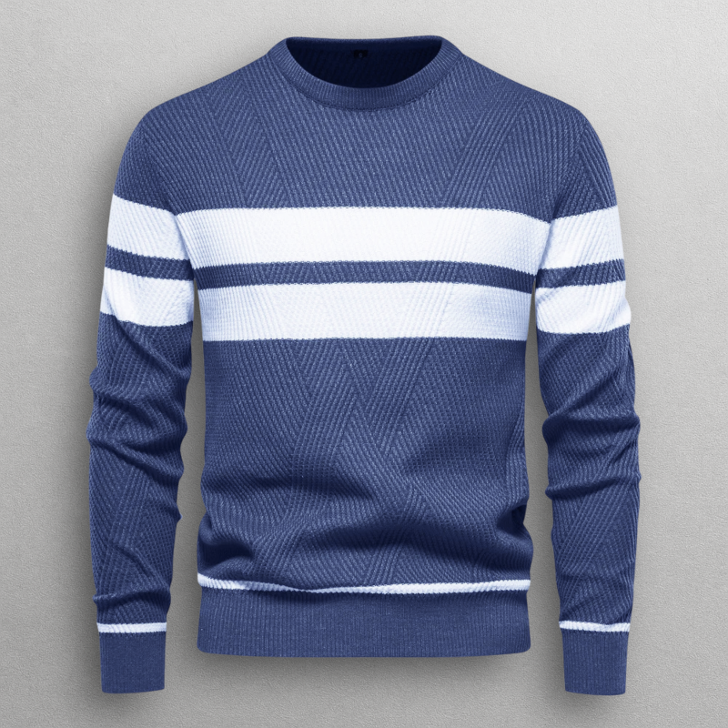 Image of Michael | Men's Striped Crew Neck Sweater