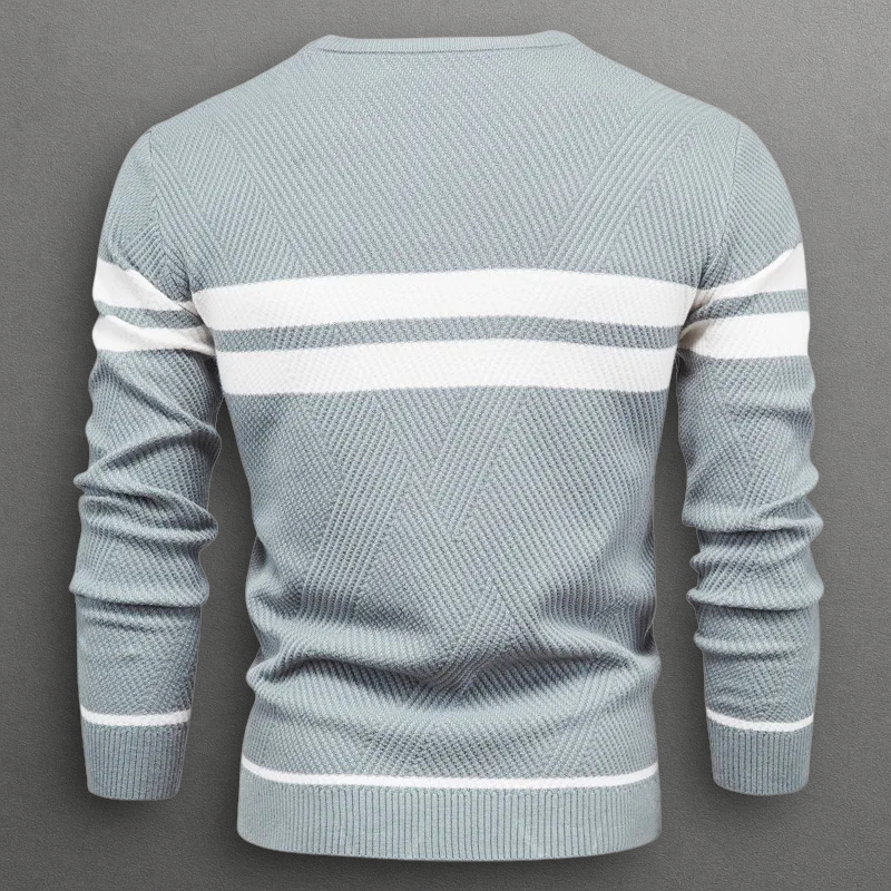 Image of Michael | Men's Striped Crew Neck Sweater