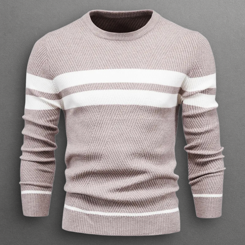 Image of Michael | Men's Striped Crew Neck Sweater