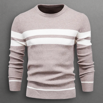 Image of Michael | Men's Striped Crew Neck Sweater