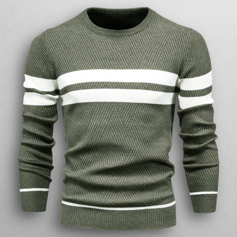 Image of Michael | Men's Striped Crew Neck Sweater