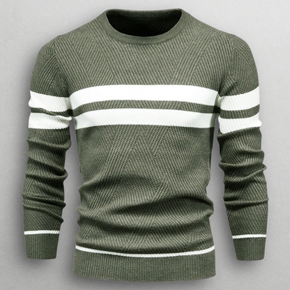 Image of Michael | Men's Striped Crew Neck Sweater