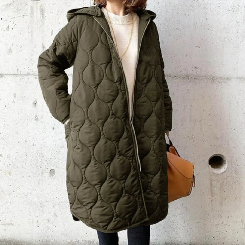 Warm Hooded Padded Women's Coat - Olytrend