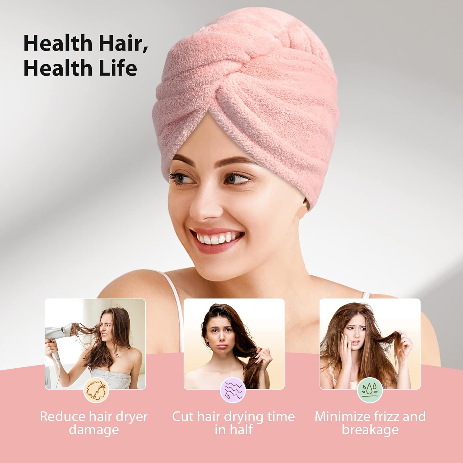 Microfiber Hair Towel Wrap – 3 Pack-Set 1-Nora Luxe