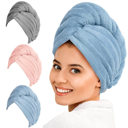 Soft Turban Hair Dry Wrap – 3 Pack - Pexav