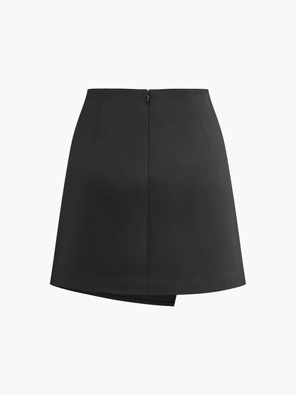 High-Waisted Cute Zip Skirt