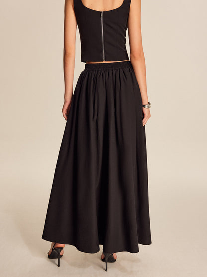 High Waist Flowy A-Line Skirt