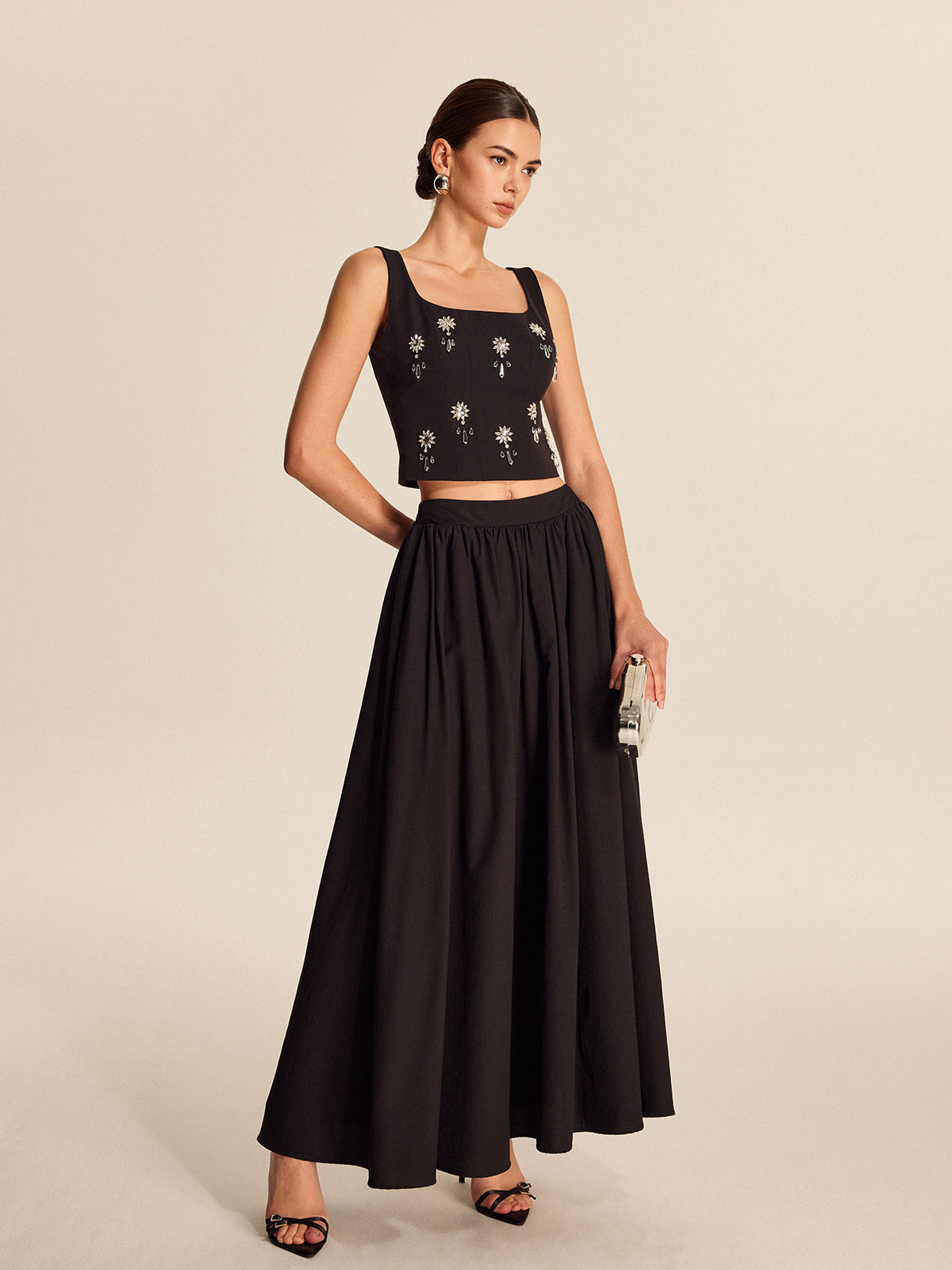 High Waist Flowy A-Line Skirt - Pexav