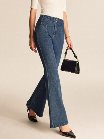 High-Waisted Classic Fit Wide Leg Jeans