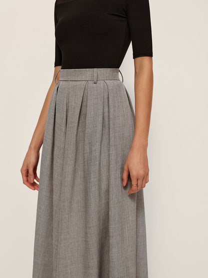 High Waisted Plaid Flared Skirt