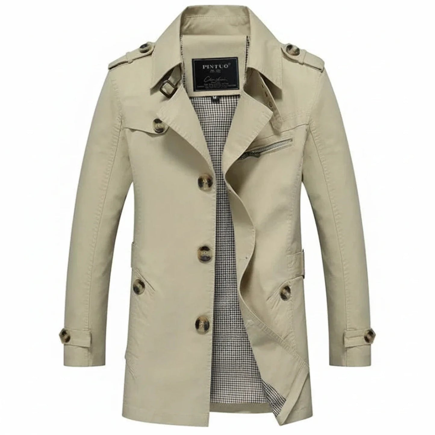 Classic Waterproof Mens Trench Coat