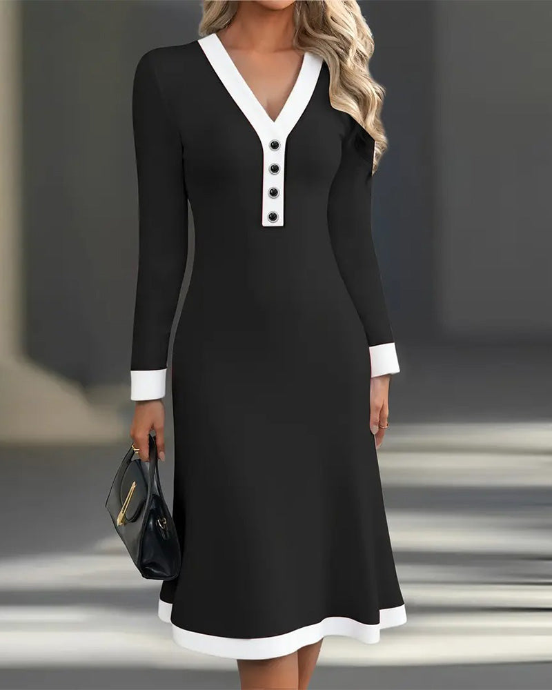 Image of Miley | Women's V-Neck Midi Dress