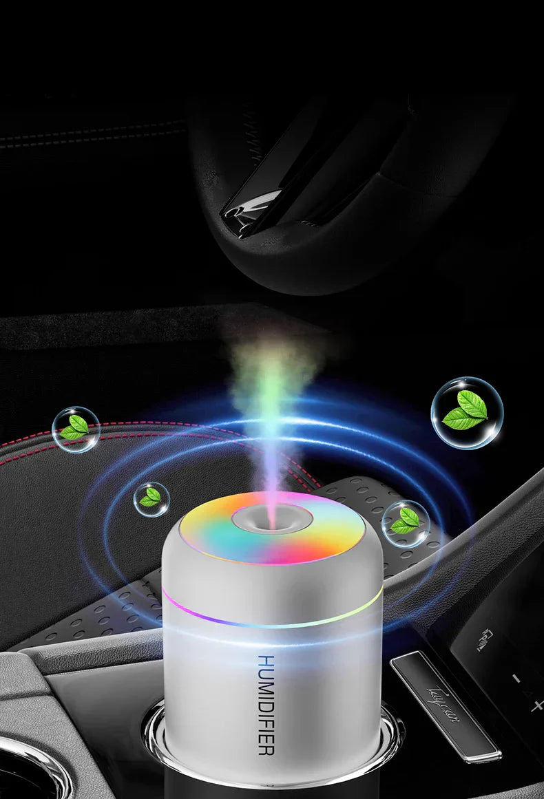 MINI AIR HUMIDIFIER WITH AROMATHERAPY - USB POWERED - PERFECT FOR CAR AND BEDROOM-White-Nora Luxe