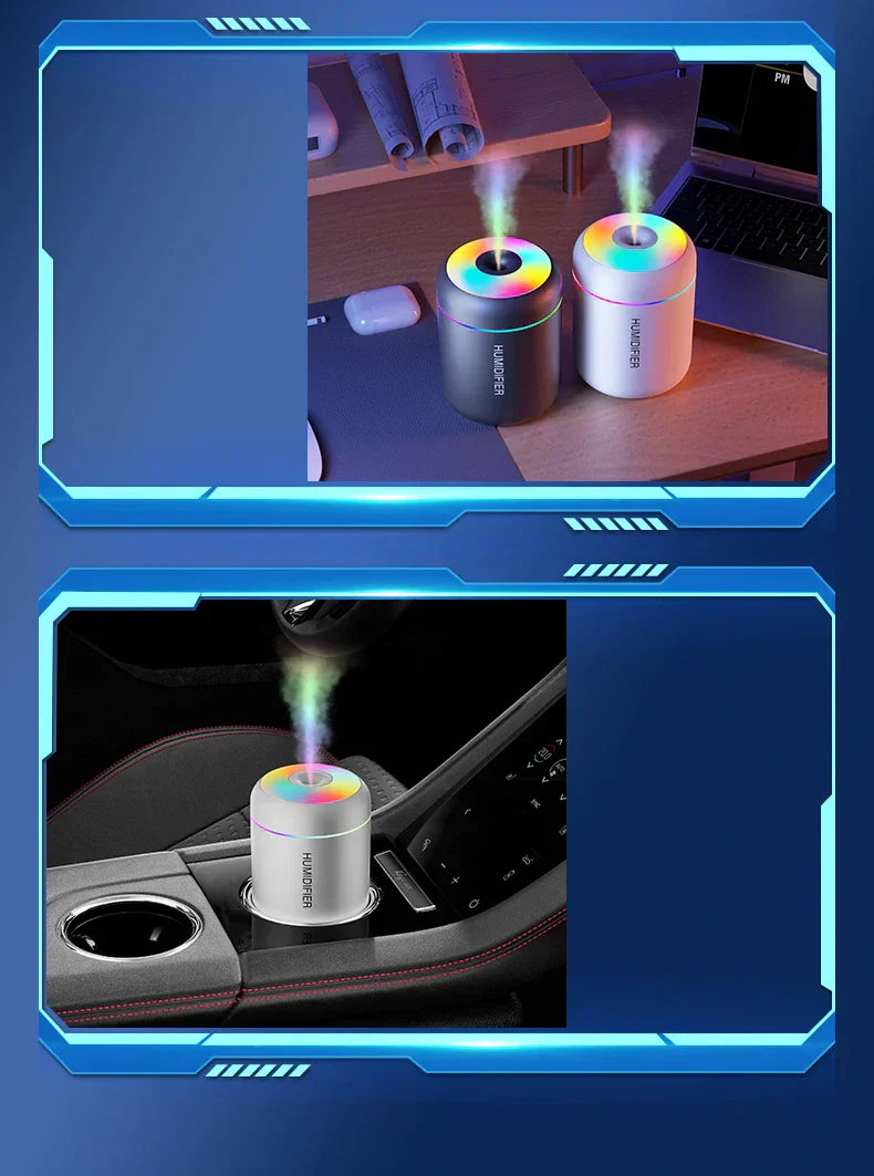 MINI AIR HUMIDIFIER WITH AROMATHERAPY - USB POWERED - PERFECT FOR CAR AND BEDROOM-White-Nora Luxe
