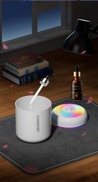 MINI AIR HUMIDIFIER WITH AROMATHERAPY - USB POWERED - PERFECT FOR CAR AND BEDROOM-White-Nora Luxe