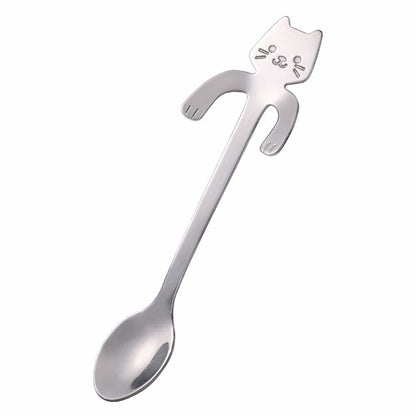 Mini Cat Spoon in Stainless Steel - Whiskra-Silver-The Livary