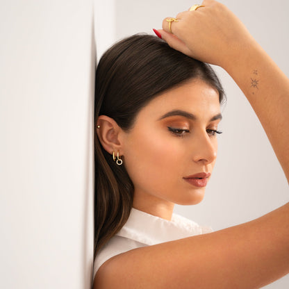 Minimalist Earrings - Lunara-0.08 in-Silver-Nora Luxe