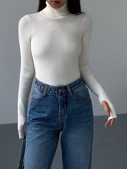 Simple Crew Neck Fit Knit Top