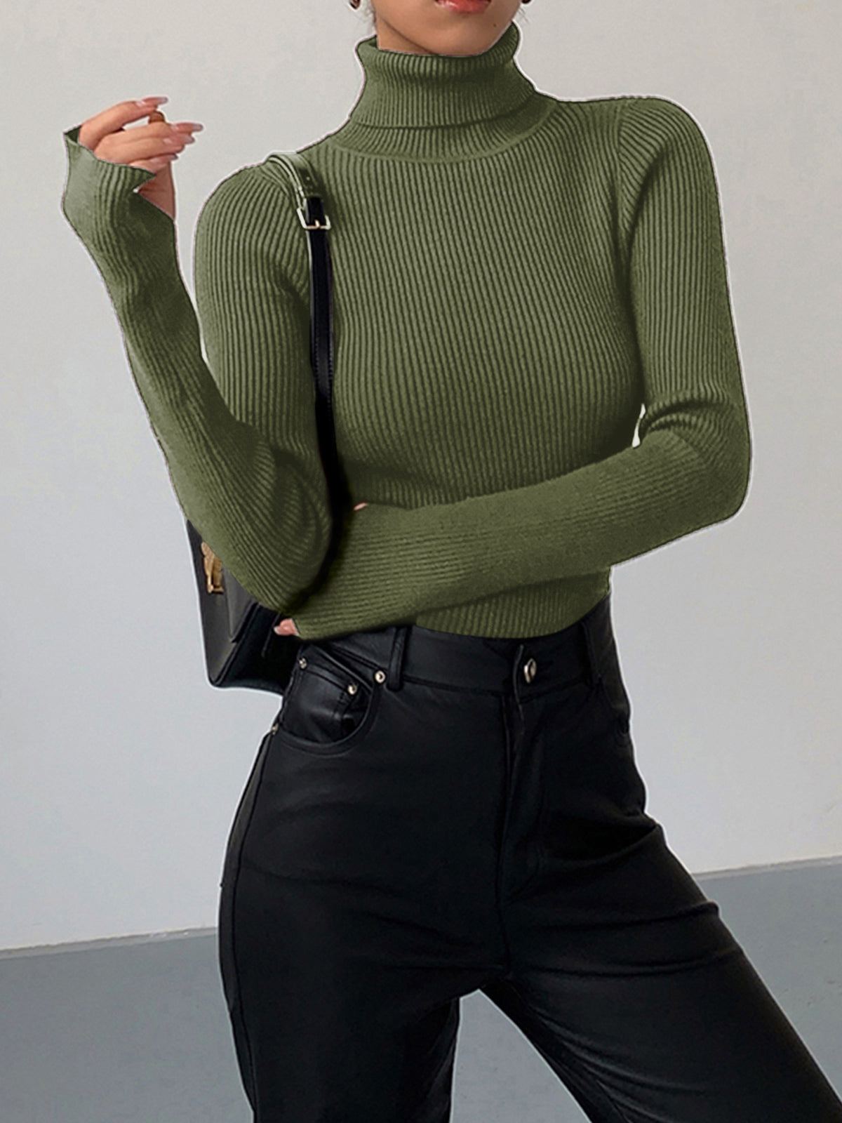Simple Crew Neck Fit Knit Top
