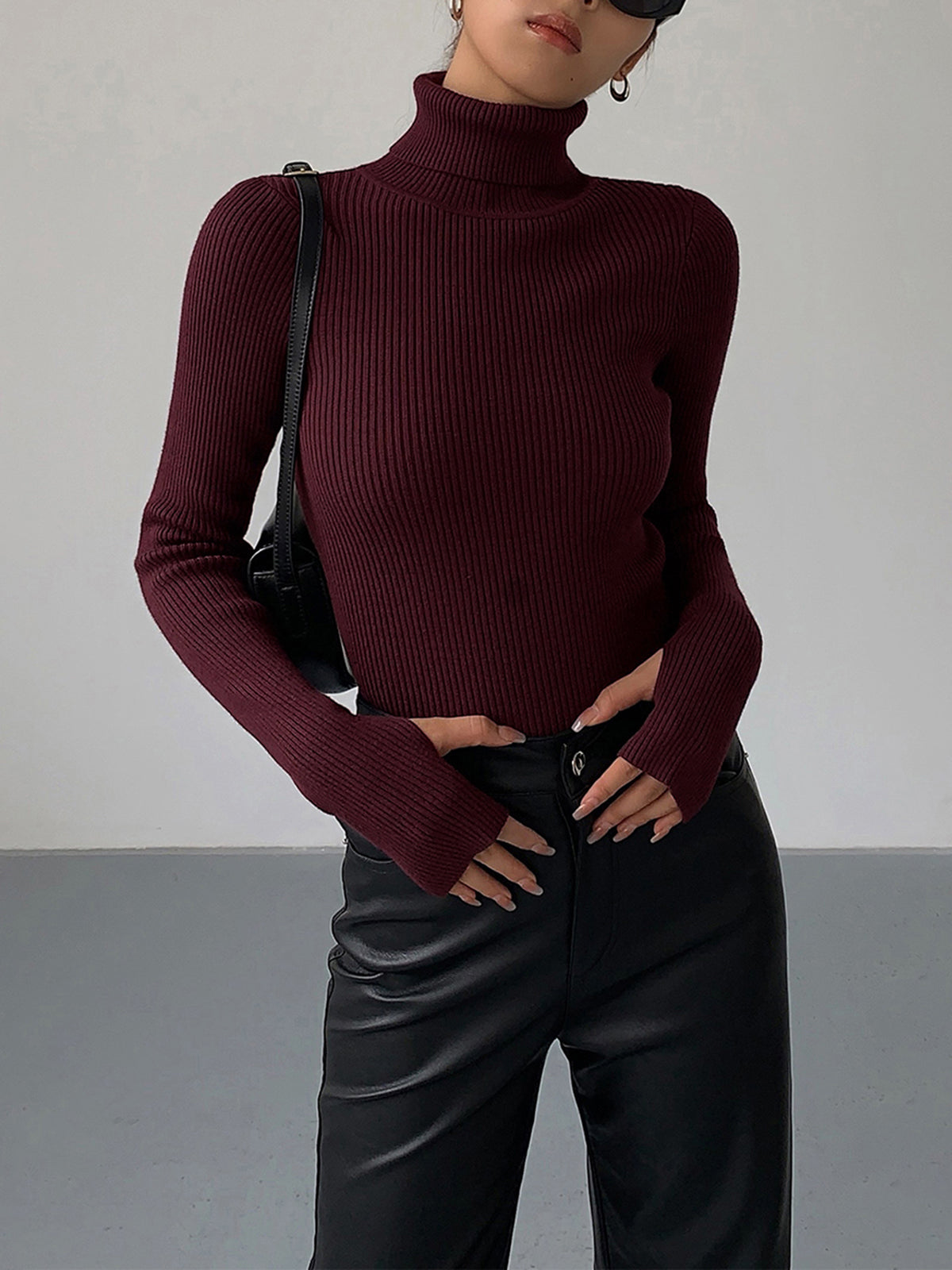 Simple Crew Neck Fit Knit Top