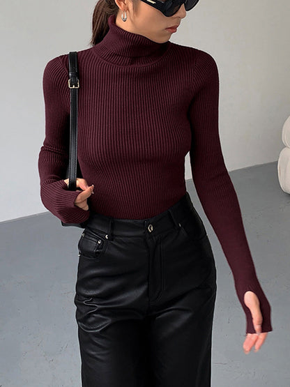 Simple Crew Neck Fit Knit Top