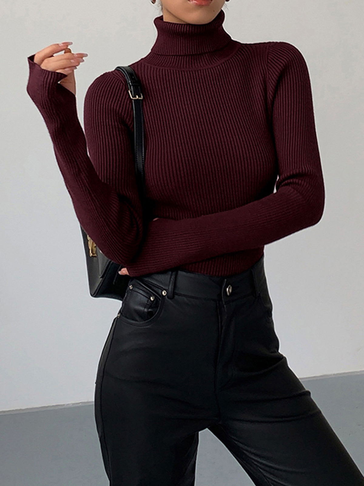 Simple Crew Neck Fit Knit Top - Pexav