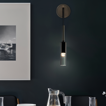 Minimalist Wall Lamp with Smoke Glass - Orvane-The Livary